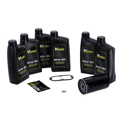 MCS Grote Olieservicekit | Volledig Synthetisch | 91-98 Dyna (NU) | Zwart Filter Of Chroomfilter
