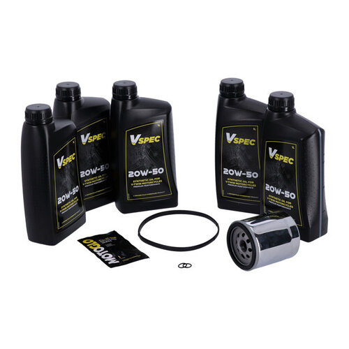 MCS Big Oil Service Kit | Full Synthetic | 07-17 Softail; 06-17 Dyna (NU) | Black Filter Or Chrome Filter