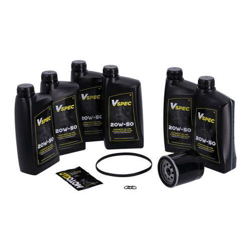 Vspec Oliekit HD 2006-2017 Harley Dyna | Twin Cam 88 / 96 / 103 | 20W50 3-1 volledig synthetisch