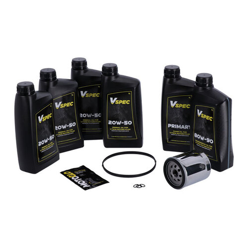 Vspec Oil set Softail Flt/Touring 2007-2016 | 20W50 mineraal