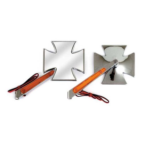 Maltese Cross Mirror Set With LED Indicator