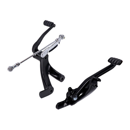 MCS Vorverlegtes M8 Softail-Fußrastenanlage-Kit | Schwarz