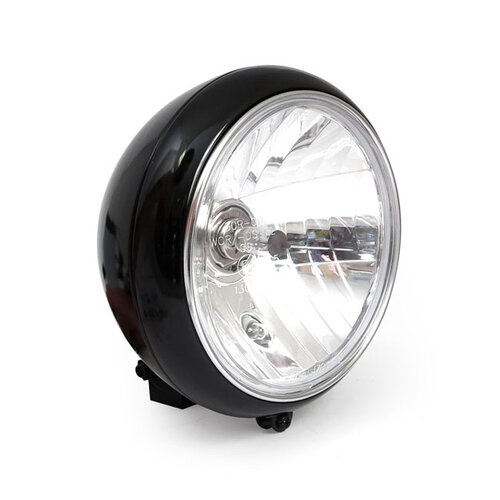 MCS Lampe Frontale H4 7" Pour Modèles Fl | Lentille Transparente | Noir