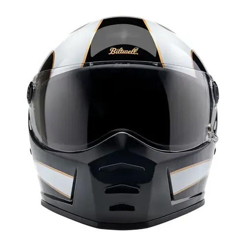 Biltwell Lane Splitter Helmet | Noir avec Flammes Blanches