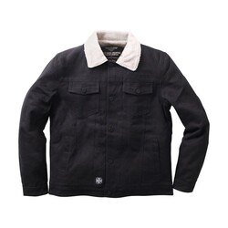 Sherpa Lined Canvas Jacket | Black | Choose Size