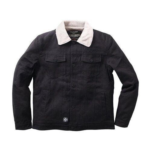 West Coast Choppers Sherpa Lined Canvas Jacket | Black | Choose Size