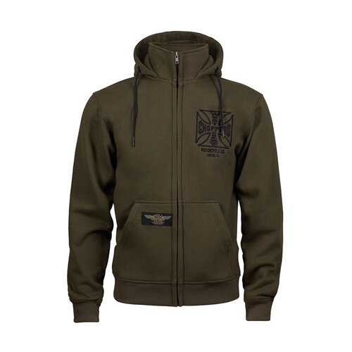 West Coast Choppers Sweat À Capuche Zippé OG ATX | Vert Olive | Choisir La Taille