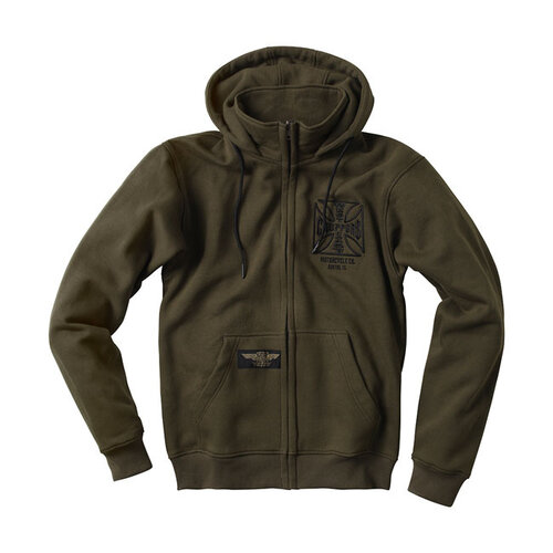 West Coast Choppers OG ATX Zip Hoodie | Olive Green | Choose Size
