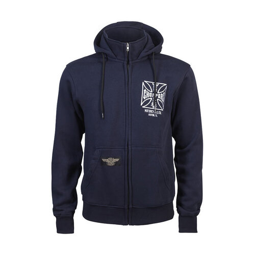 West Coast Choppers Sweat À Capuche Zippé OG ATX | Bleu Marine | Choisir La Taille