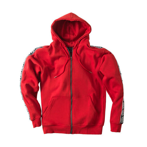 West Coast Choppers Sweat À Capuche Zippé Avec Bande | Rouge | Choisir La Taille