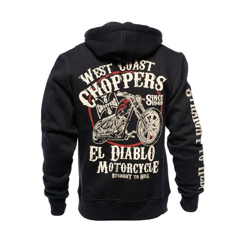 West Coast Choppers EL Diablo Kapuzenpullover Mit Reißverschluss | Schwarz | Größe Auswählen