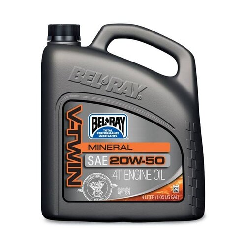 Bel-Ray Huile Moteur Minérale V-Twin | 20W50 | 4L