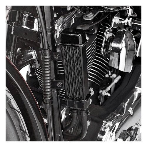 Vertical Oil Cooler | 6-Row Slim Line | Black