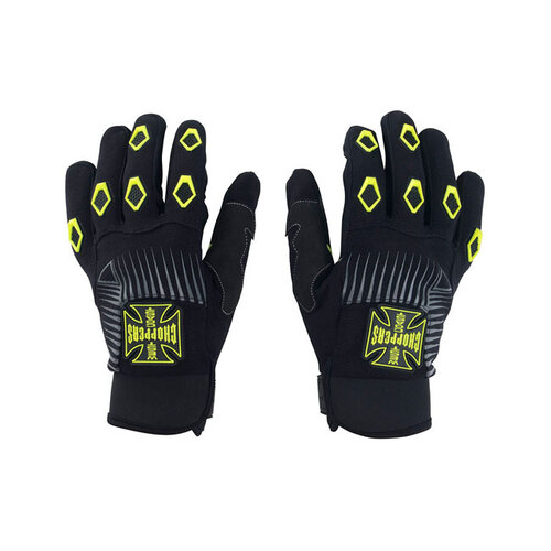 West Coast Choppers Gants Por Vida | Noir/Jaune | Choisir La Taille