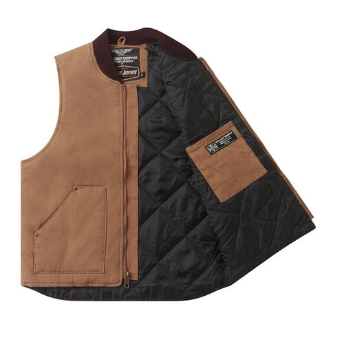 West Coast Choppers Gilet De Travail Robuste Frontier | Marron | Choisir La Taille