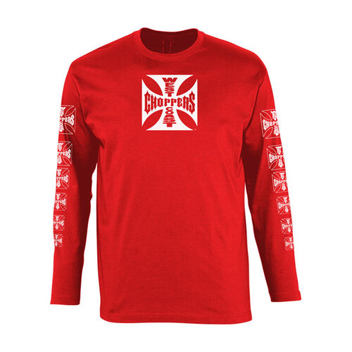 West Coast Choppers OG Logo ATX Langarmshirt | Rot | Größe Auswählen