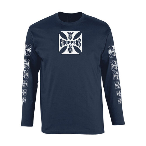 West Coast Choppers OG Logo ATX Langarmshirt | Marine | Größe Auswählen