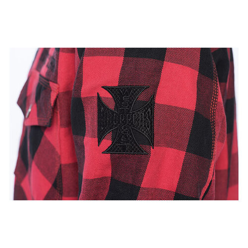 West Coast Choppers Chemise En Flanelle D'Équitation Dominator Ce Appr. | Rouge/Noir | Choisir La Taille