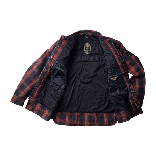 West Coast Choppers Chemise D'Équitation Austin Kevlar | Rouge/Noir | Choisir La Taille