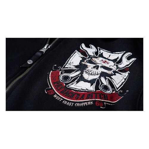West Coast Choppers Mechaniker Zip Hoodie | Schwarz | Größe Auswählen