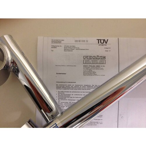 Fehling 22MM Chrome Cafe Racer Clip-ons Tüv
