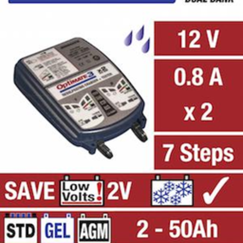 Tecmate Optimate 3 Dubbele Acculader/Onderhoudsapparaat