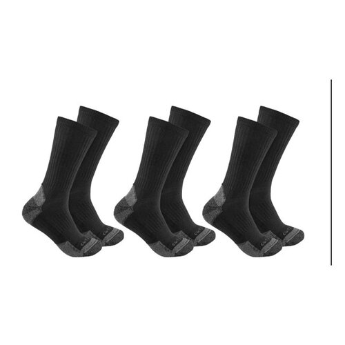 Carhartt Lot De 3 Chaussettes Mi-Mollet En Coton Mélangé | Noir | Choisissez La Taille