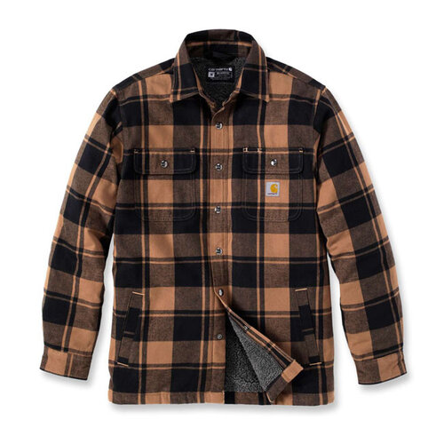 Carhartt Flanellhemd Mit Sherpa-Futter | Braun | Wählen Sie Größe