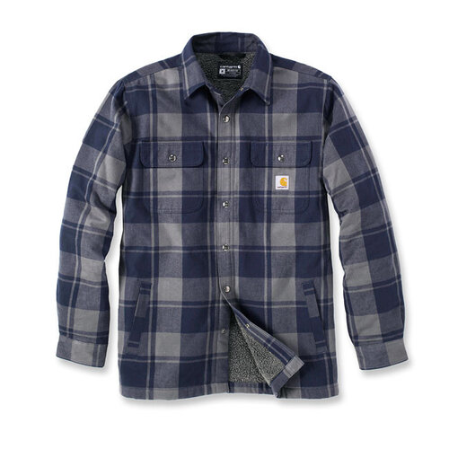 Carhartt Flanellhemd Mit Sherpa-Futter | Marine | Wählen Sie Größe