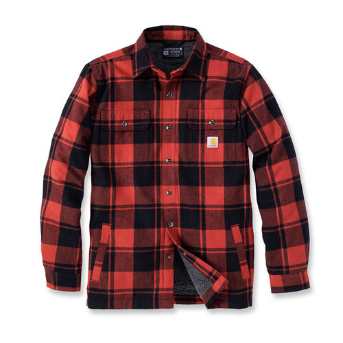 Carhartt Flanellhemd Mit Sherpa-Futter | Roter Ocker | Wählen Sie Größe