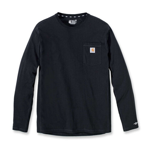 Carhartt T-Shirt Force Flex Avec Poche L/S | Noir | Choisissez La Taille