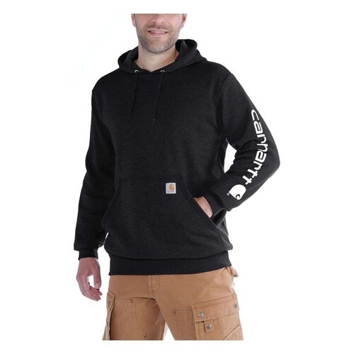 Carhartt Kapuzenpullover Mit Logo Am Ärmel | Schwarz | Wählen Sie Größe