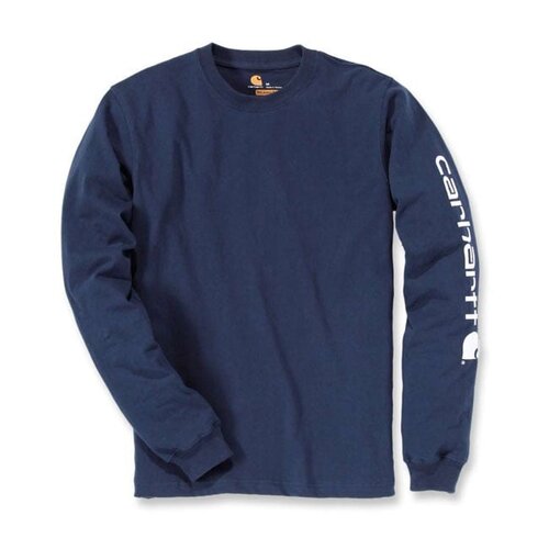 Carhartt T-Shirt Manches Longues Avec Logo | Marine | Choisissez La Taille