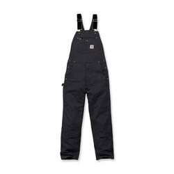 Relaxed Fit Duck Bib Overall | Black