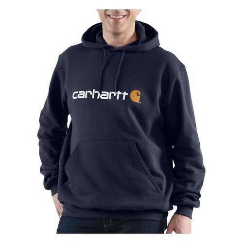 Carhartt Sweat À Capuche Avec Logo Signature Nouveau | Marine | Choisissez La Taille