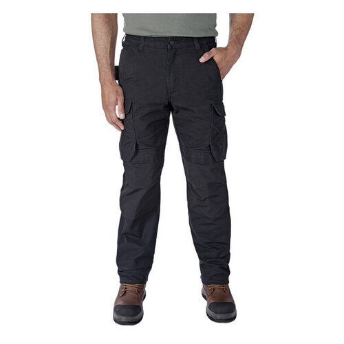Carhartt Pantalon De Travail Cargo Robuste En Acier | Noir | Choisissez La Taille