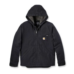 Washed Duck Sherpa Lined Jacket | Black