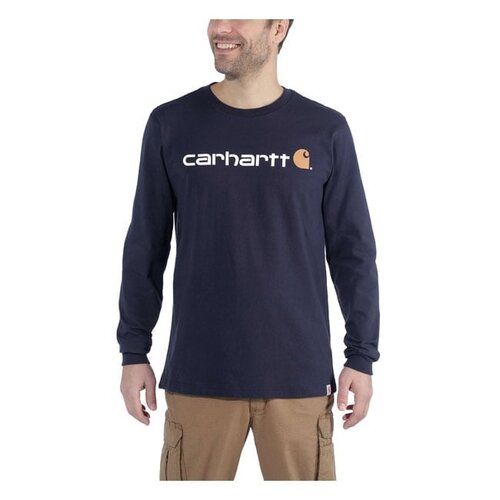 Carhartt T-Shirt À Manches Longues Core Logo | Marine | Choisissez La Taille