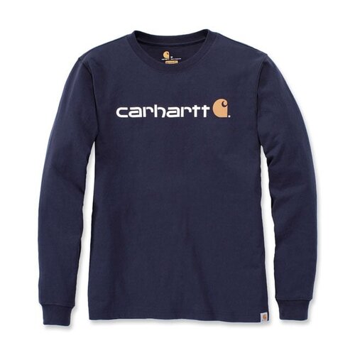 Carhartt T-Shirt Met Lange Mouwen Core-Logo | Marine | Kies Maat