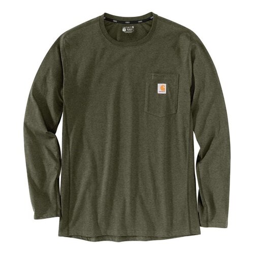 Carhartt T-Shirt Force Flex Avec Poche L/S | Basilic Bruyère | Choisissez La Taille