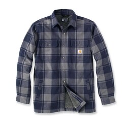 Flannel Sherpa-Lined Shirt | Navy | Choose Size