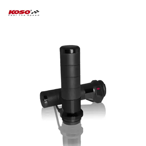 KOSO Titanium verwarmde handgrepen 7/8 inch + 1 inch L=130 mm met geïntegreerde schakelaar - zwart
