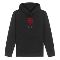 WCC ATX Cross Hoodie Zwart/Rood - Zware Katoenmix met Iconisch Logo