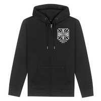 WCC ATX Cross Zip Hoodie Schwarz/Weiß - Schwerer Baumwollmix mit ikonischem Logo