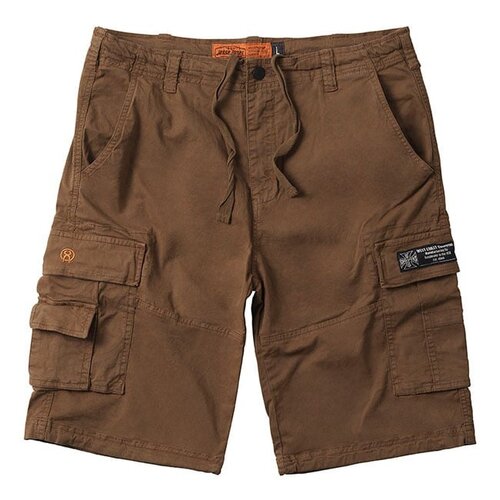 West Coast Choppers WCC CFL Cargo Shorts Khaki Brown - 97% Cotton, 3% Spandex for Extra Comfort