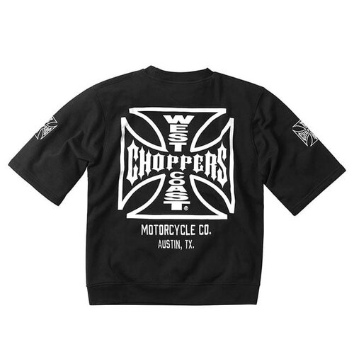 West Coast Choppers WCC CFL Motorcycle Co. Sweat Black - Mélange Coton/Polyester Lourd avec Logos Brodés