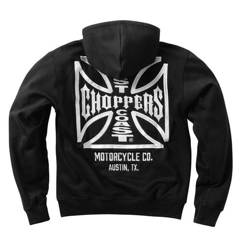West Coast Choppers WCC Dominator Hoodie Schwarz - Schwerer Baumwollmix mit Gestickten Logos
