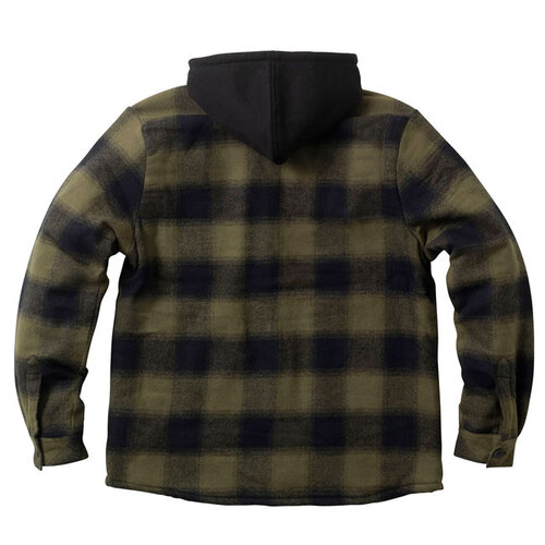 West Coast Choppers WCC Hell Bent Flannel Jacket Olijf/Zwart met Sherpa Voering