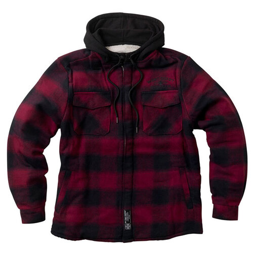 West Coast Choppers WCC Hell Bent Flanneljacke Rot/Schwarz mit Sherpa-Futter