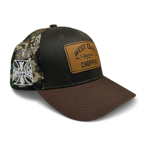West Coast Choppers WCC Hunter Trucker Cap Bruin/Camo - Hoofddeksel van Hoge Kwaliteit met Uniek Ontwerp
